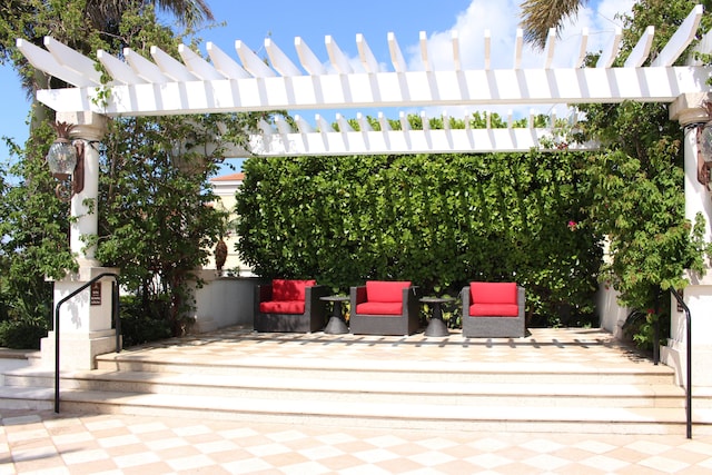 view of patio / terrace with a pergola