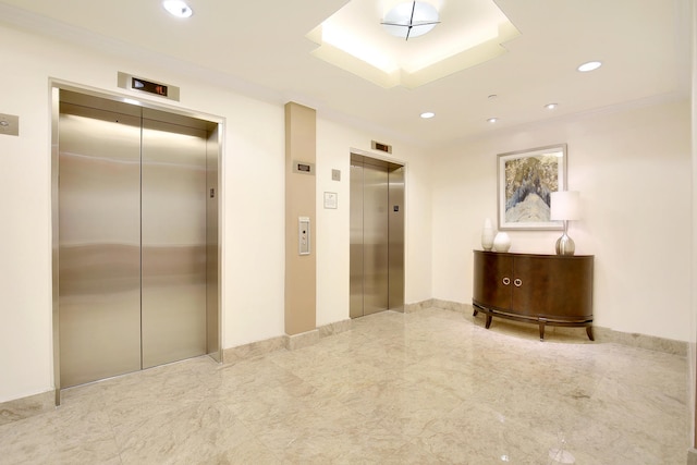 hall featuring elevator