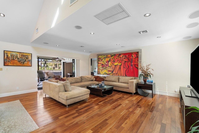 living room featuring hardwood / wood-style floors