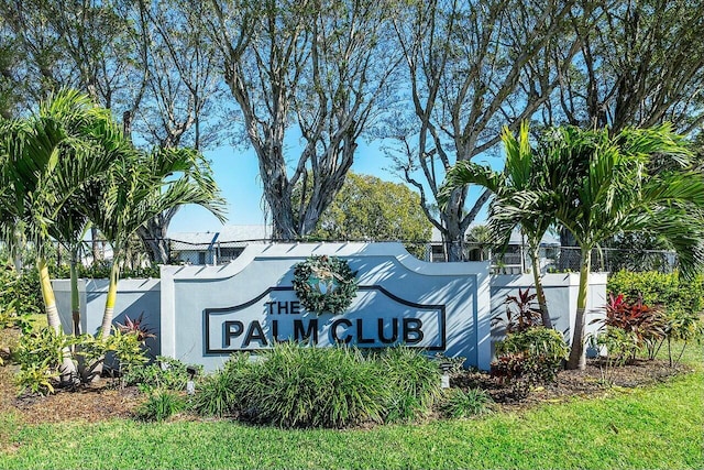 view of community sign