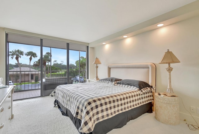 20100 Boca W Dr Unit 125, Boca Raton, FL 33434 - bedroom featuring carpet, access to exterior, and recessed lighting