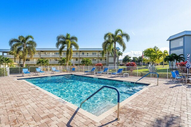 view of pool featuring a patio area