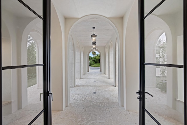 hall with french doors