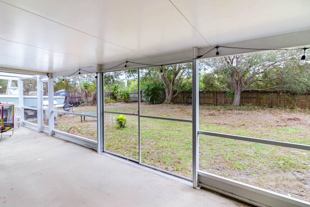 view of unfurnished sunroom