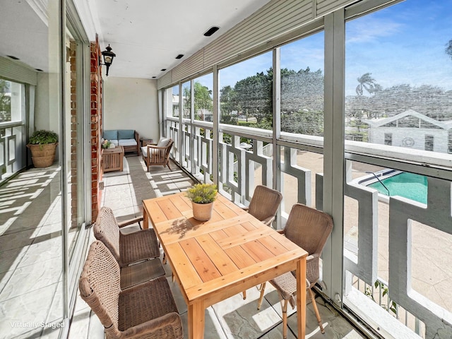 view of sunroom