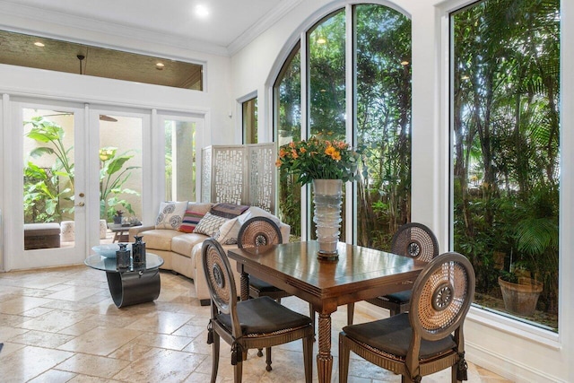 sunroom / solarium with french doors