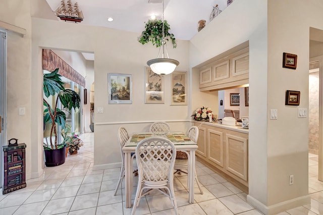 view of tiled dining space