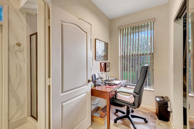 home office with a wealth of natural light