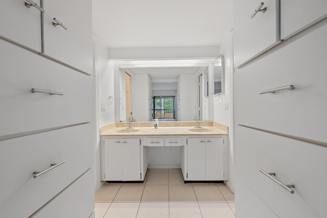 bathroom featuring vanity and tile patterned floors