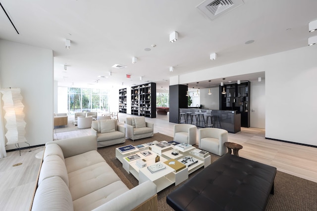 living room featuring hardwood / wood-style flooring