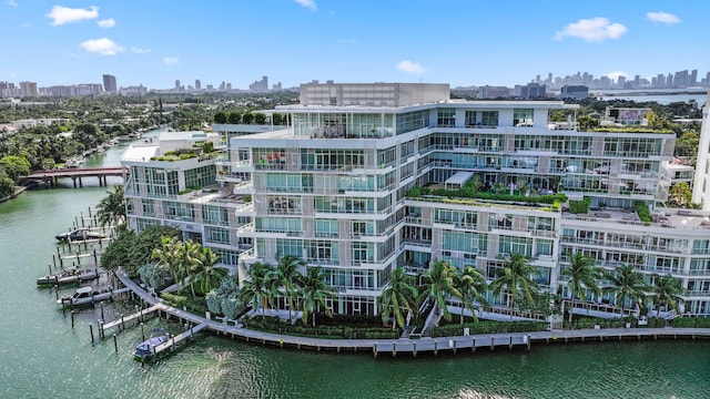 view of property with a water view