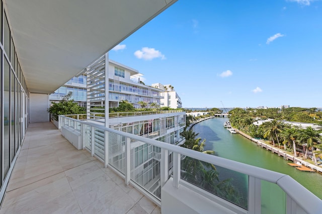 balcony with a water view