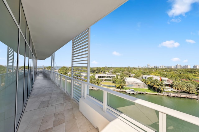 balcony with a water view