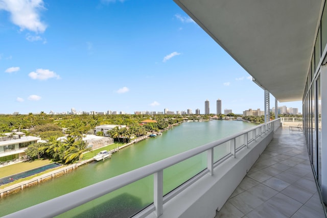 balcony with a water view