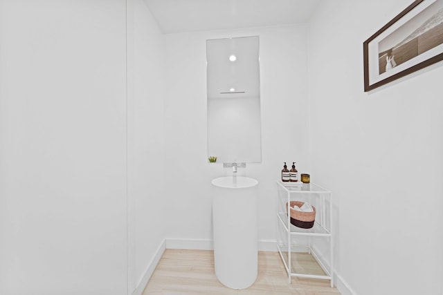 bathroom featuring hardwood / wood-style flooring