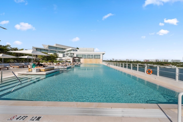 view of pool featuring a patio area