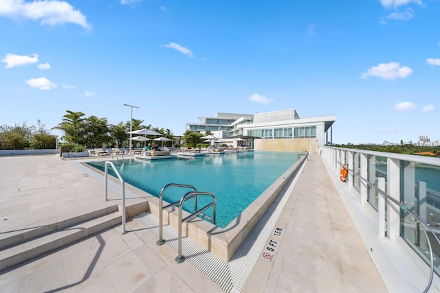 view of pool featuring a patio area