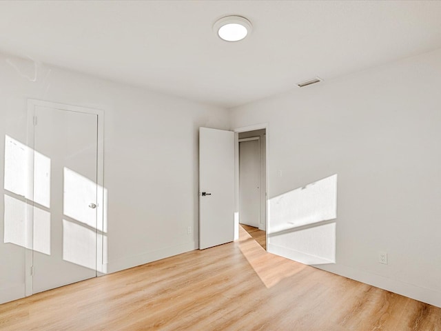 empty room featuring light wood-type flooring