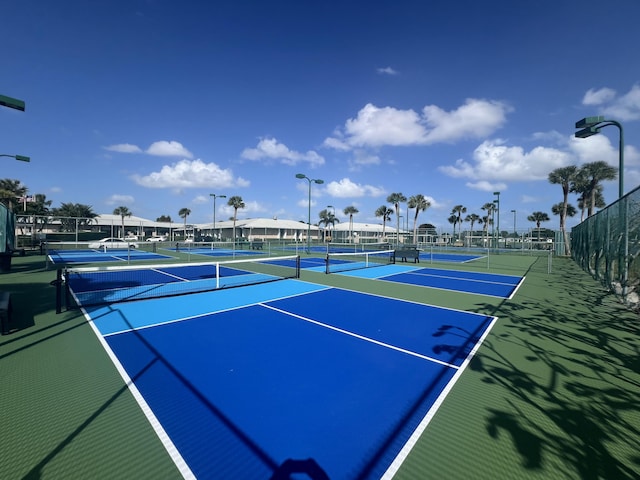 view of tennis court with basketball court