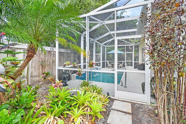 pool featuring a lanai