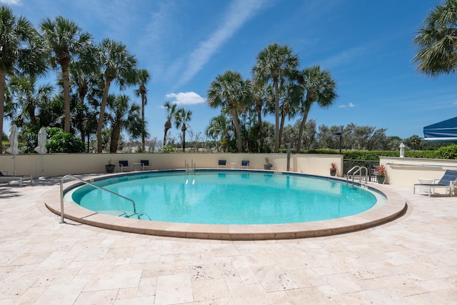 view of pool featuring a patio area