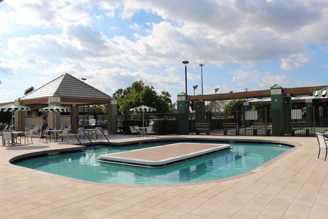 view of pool featuring a patio area