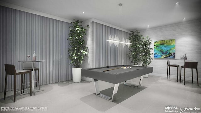 game room with billiards