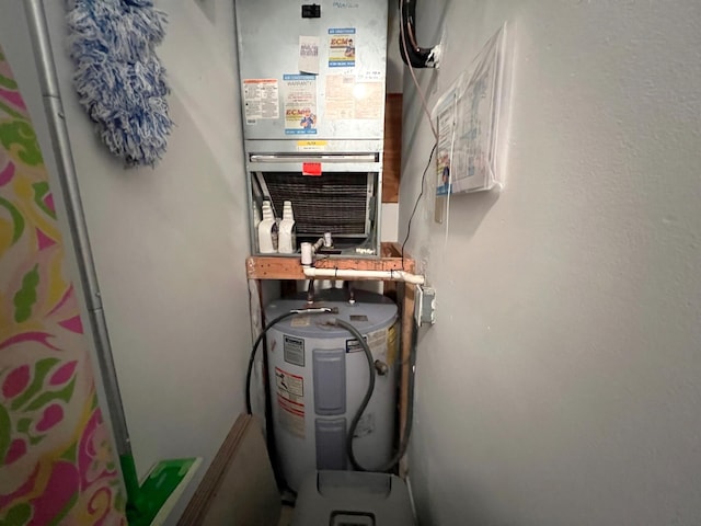 utilities with water heater and heating unit