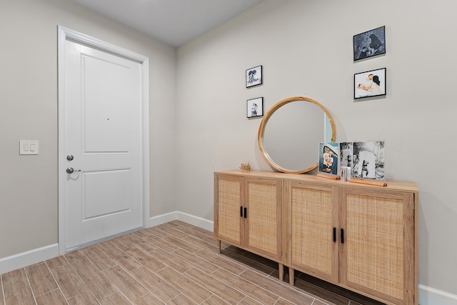 foyer entrance with wood-type flooring