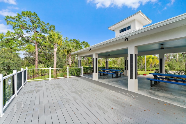 200 SW Pomeroy St, Stuart, FL 34997 - wooden terrace featuring a ceiling fan