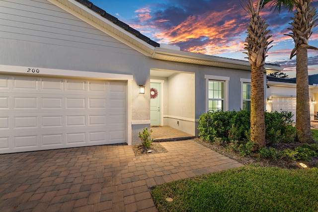 view of front of home featuring a garage