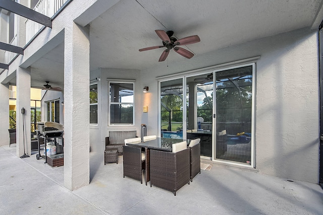 view of patio / terrace with ceiling fan