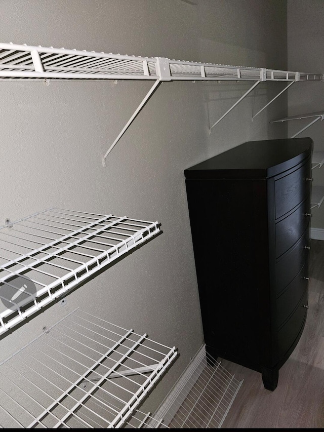 spacious closet featuring wood finished floors