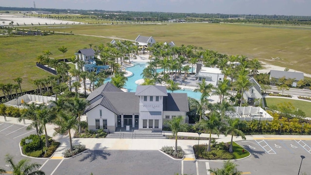 bird's eye view with a rural view