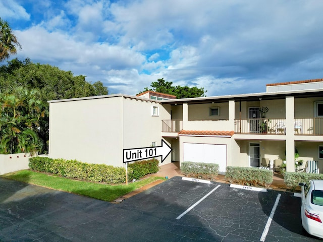 view of building exterior with a garage