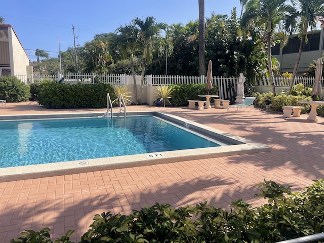 view of pool featuring a patio area