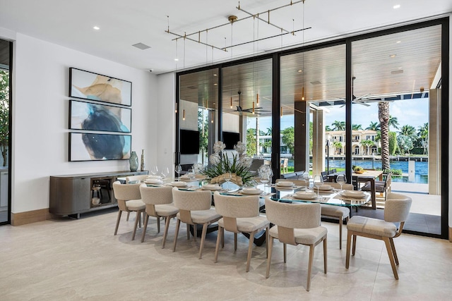 1520 Royal Palm Way, Boca Raton, FL 33432 - dining room with a wall of windows