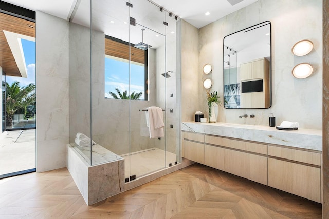 1520 Royal Palm Way, Boca Raton, FL 33432 - full bathroom with a shower stall and vanity