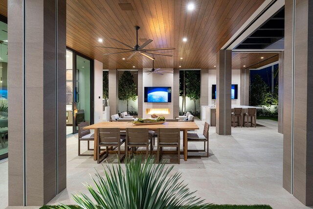 1520 Royal Palm Way, Boca Raton, FL 33432 - view of patio with outdoor dining space and a ceiling fan