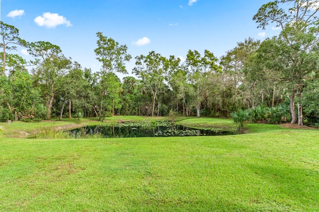 view of yard featuring a water view