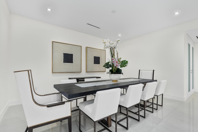 view of tiled dining room