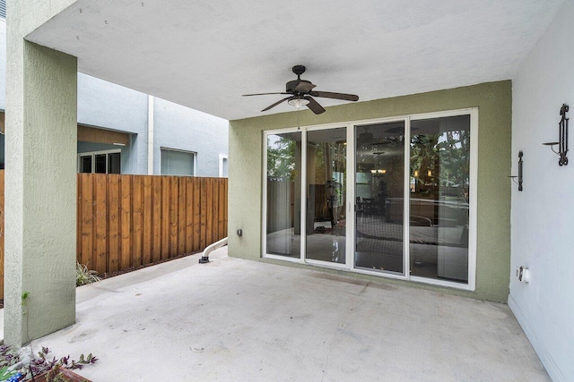 view of patio / terrace with ceiling fan