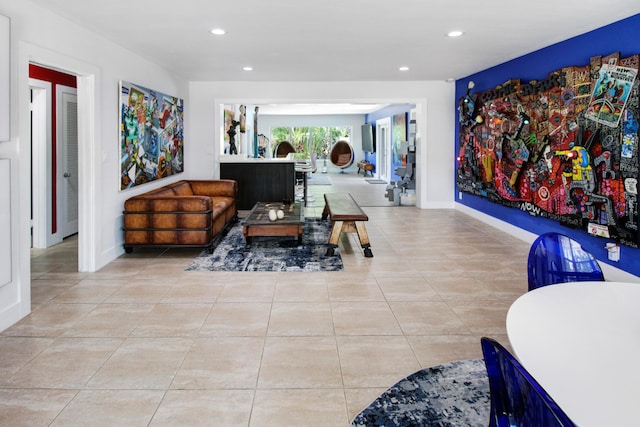 view of tiled living room