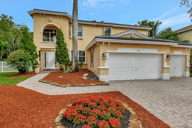 front facade with a garage