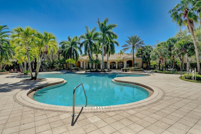 view of pool with a patio area