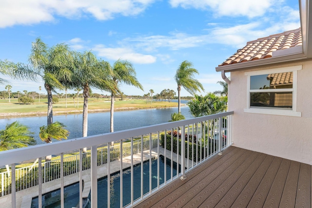 balcony with a water view