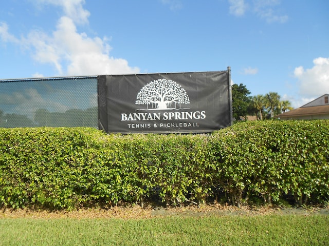 view of community sign