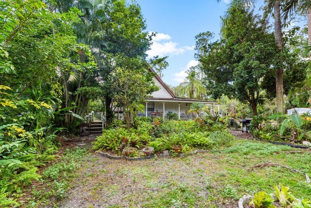 view of yard featuring a porch