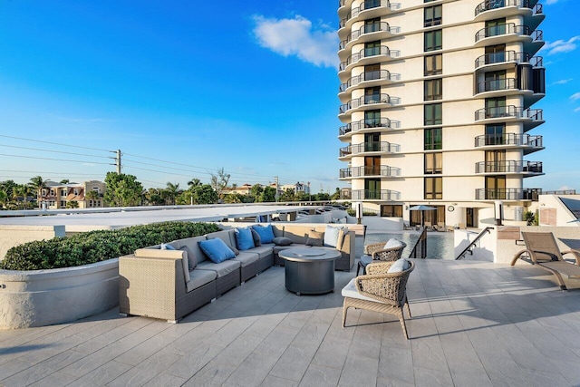 view of patio / terrace with an outdoor hangout area