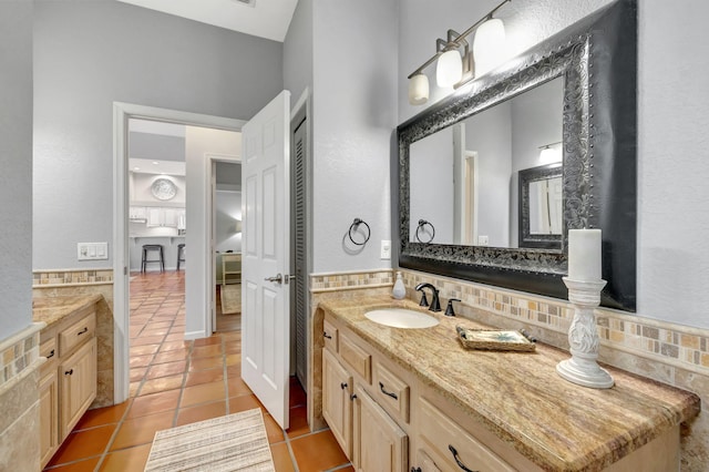 bathroom featuring vanity and tile patterned floors